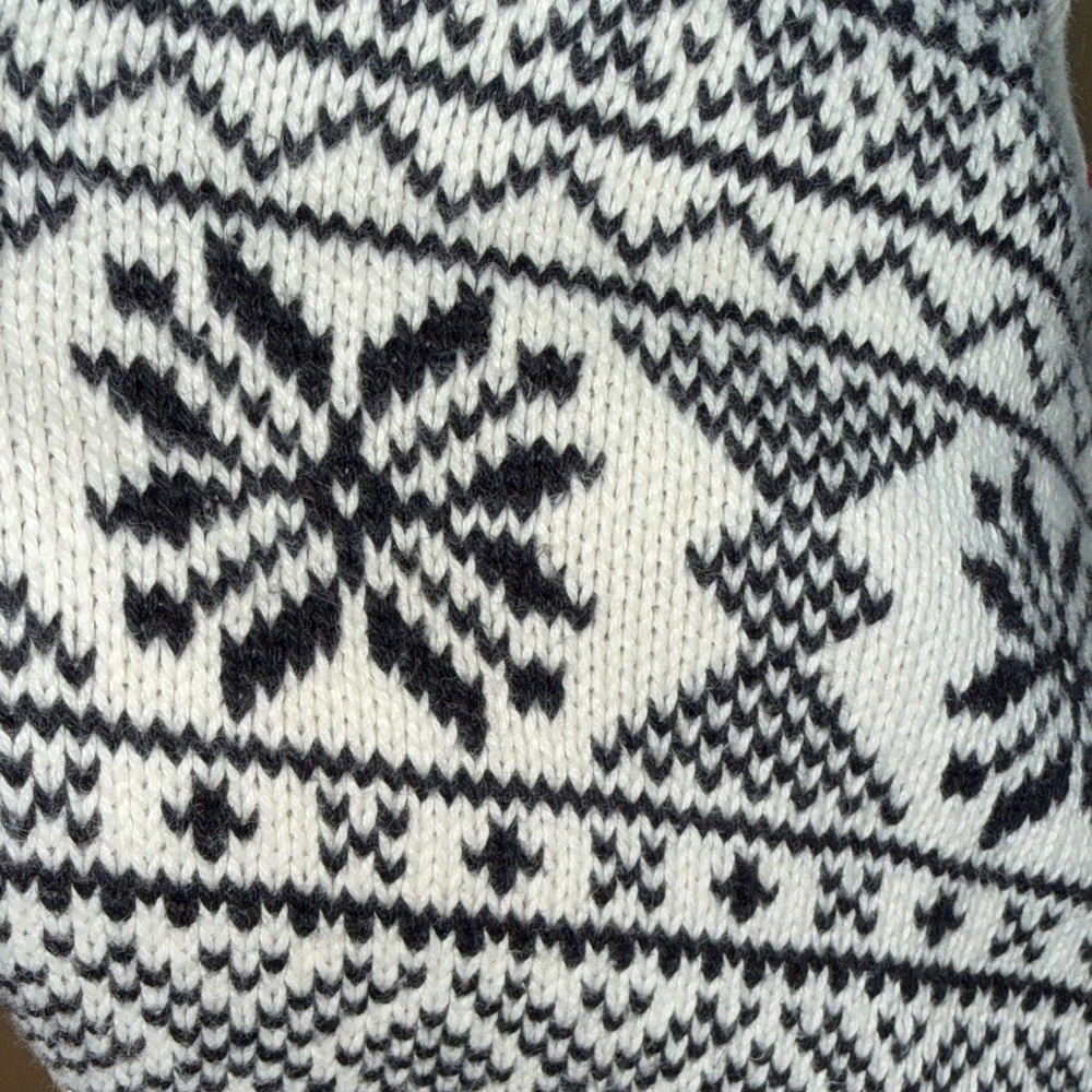 L.L. Bean Boys Black and White Nordic Sweater quarter zip sz M 10/12 100% Cotton - Picture 10 of 10